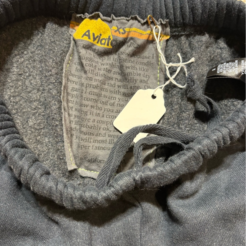 Brand New With Tags Aviator Nation Black Sweatpants with White Lightning Bolt. - Picture 3 of 4